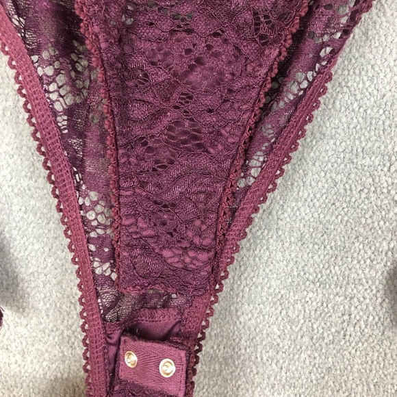 Honeypot dark plum Lace Bodysuit Lingerie One Piece Romantic size M - Picture 4 of 10